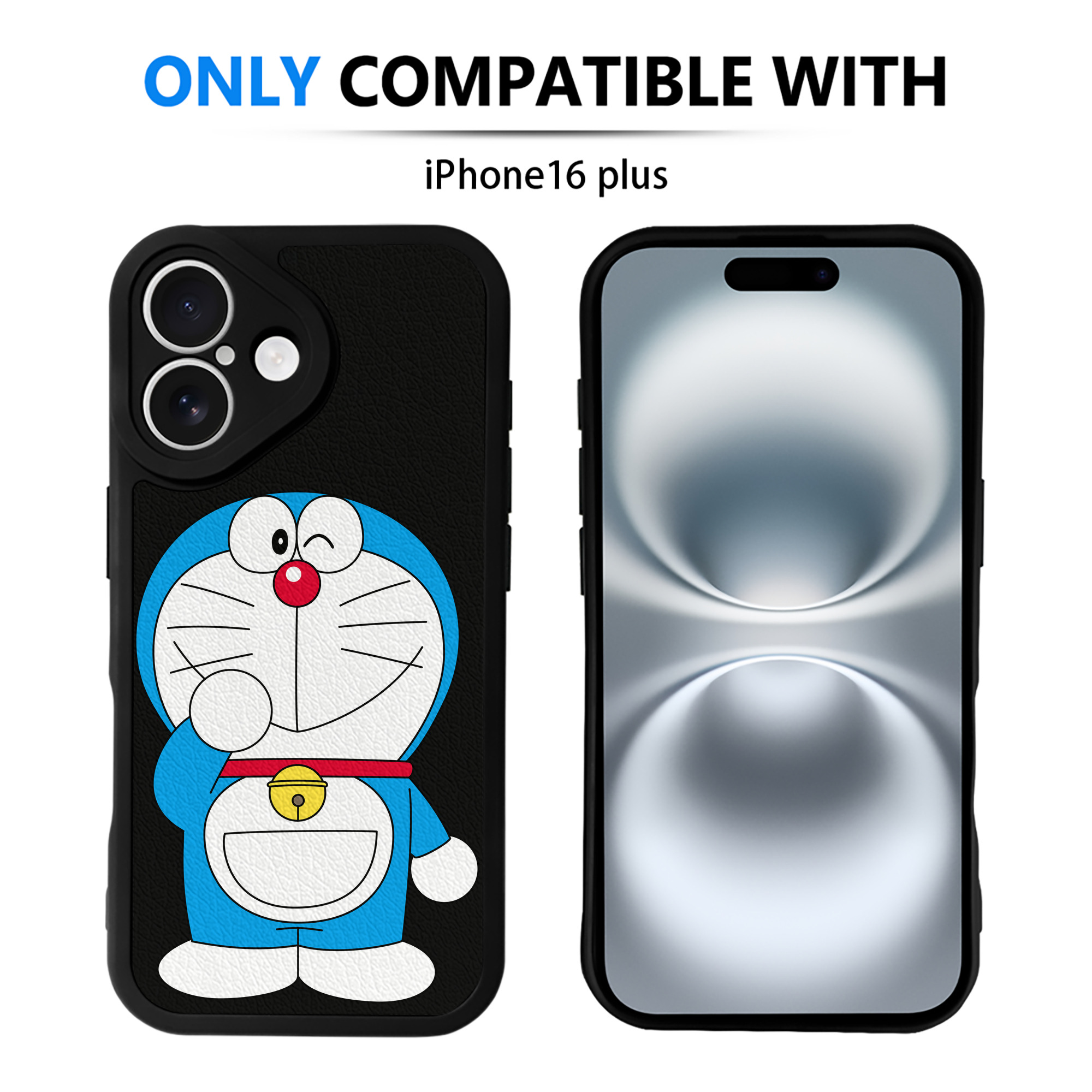 （画像用） ドラえもん Doraemon 【iPhone 16シリーズ対応】シリコンスマホケース（レザー調） 材質：シリコン